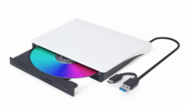 GEMBIRD ZEWNĘTRZNA NAGRYWARKA DVD 8X CD 24X USB 3.1 SLIM CZARNO-BIAŁA