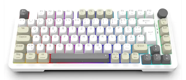Klawiatura gamingowa Inca IKG-455 Gaming USB + RF Wireless + Bluetooth QWERTY Niemiecki Biały