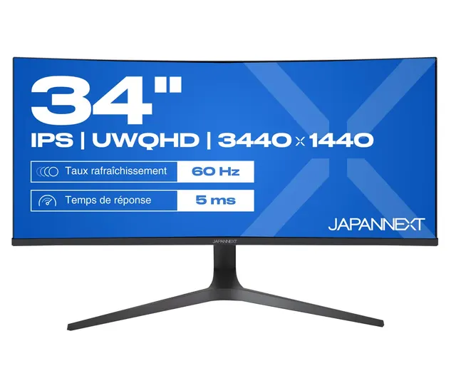 Zakrzywiony Monitor JAPANNEXT 86 4cm JN-IPS340UWQHD60C-C65W-HS z ekranem UWQHD