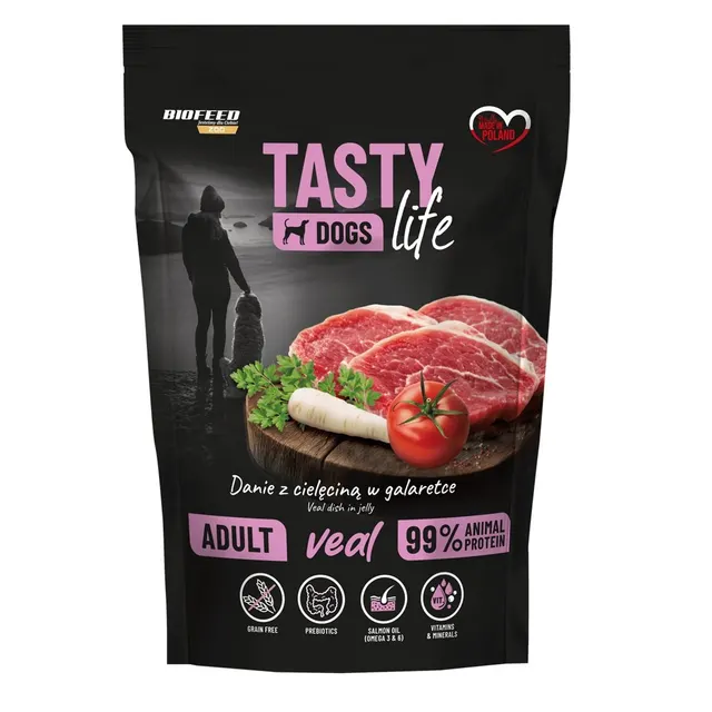 BIOFEED Tasty dog life Mini Cielęcina 90% Saszetka 150g