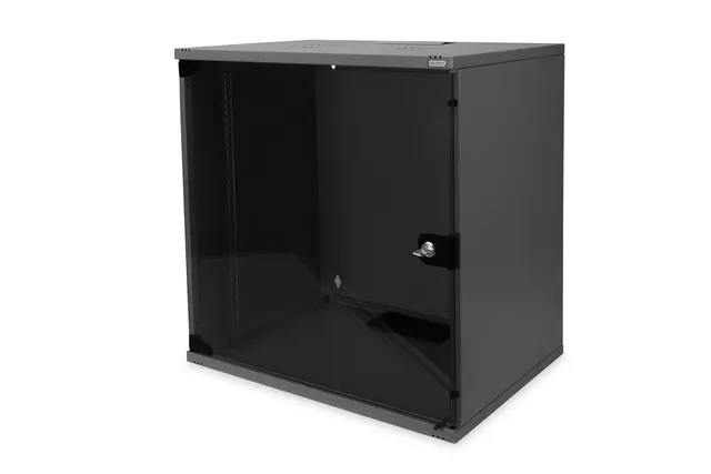 Digitus Szafa sieciowa wisząca 19 12U rack 540x400 drzwi szyba szary niedzielona niezłożona 60kg, 12U, czarna