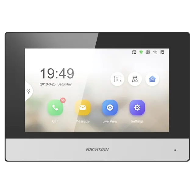 Monitor wideodomofonu HIKVISION DS-KH6320-WTE1 17 8cm (7 ) Czarny Srebrny