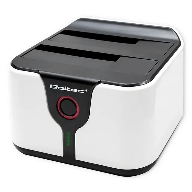 QOLTEC STACJA DOKUJĄCA DO DYSKÓW HDD SSD 2.5 3.5, SATA III, USB 3.0, SUPER SPEED 5GB/S, Z FUNKCJĄ KLONOWANIA OFFLINE