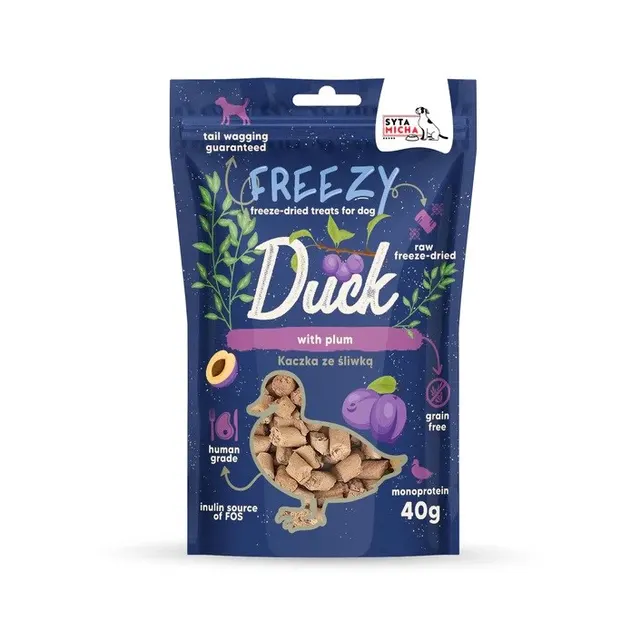 SYTA MICHA FREEZY Kaczka ze śliwą i suszonym tymiankiem przysmak dla psa 40g