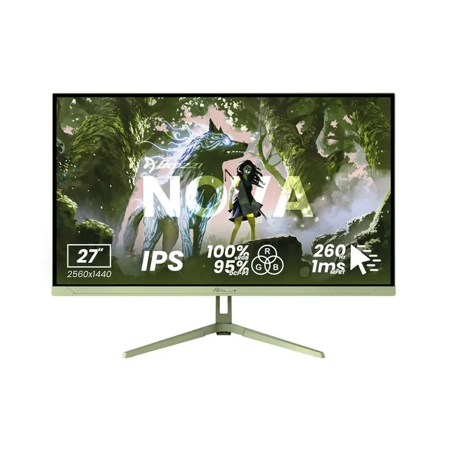 Arozzi Nova 27“ IPS 260Hz - Gaming Monitor monitor komputerowy 68 6 cm (27 ) 2560 x 1440 px Quad HD LED Zielony
