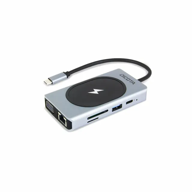 DICOTA D32059 huby i koncentratory USB Type-C Czarny Srebrny