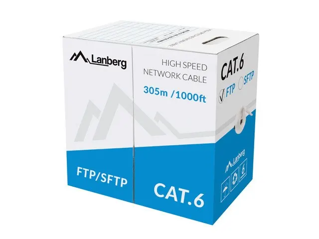 Kabel sieciowy Lanberg LCU6-11CU-0305-S (UTP; 305m; kat. 6; kolor szary)