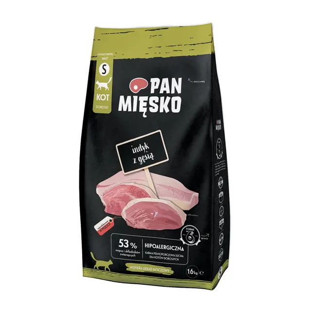 Pan Mięsko Indyk z gęsią sucha karma dla kota chrupki S 1 6kg