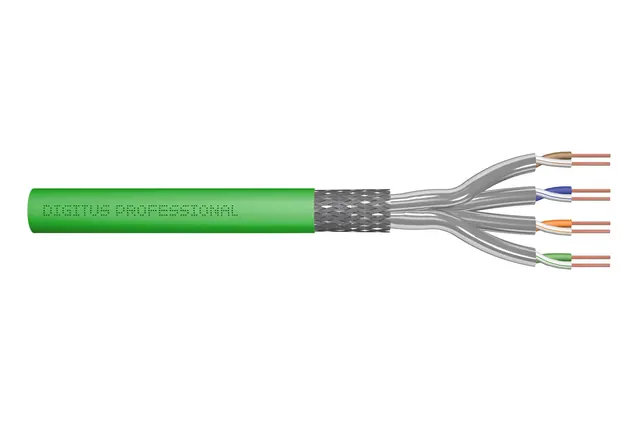 Kabel instalacyjny DIGITUS kat.8.2 S/FTP Dca AWG 22/1 LSOH 500m zielony szpula