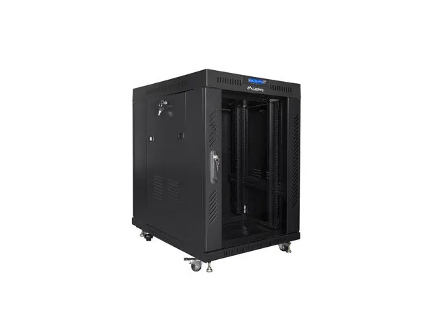 LANBERG SZAFA STOJĄCA RACK 19 15U 600X800 DRZWI SZKLANE LCD CZARNA FF01-6815-12BL (FLAT PACK)