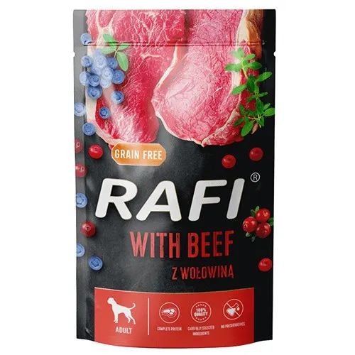 DOLINA NOTECI Rafi z wołowiną borówką i żurawiną - mokra karma dla psa - 500 g