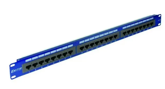 EmiterNet Panel 19 &quot 24xRJ45 UTP cat.6 1U melynas DCN / PPFA-951K-248-C6