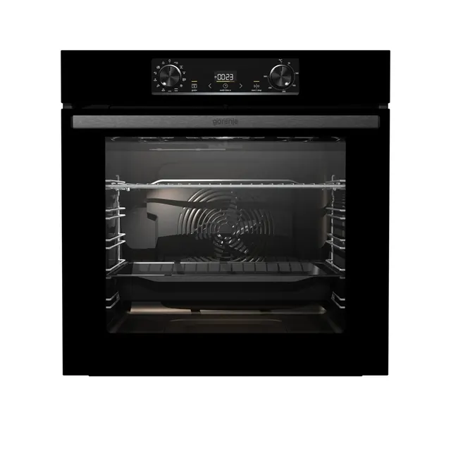 Piekarnik elektryczny Gorenje BO6737E02BG 77 l, termoobieg, grill, czyszczenie parowe, czarny