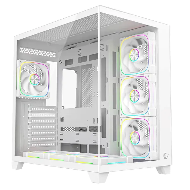 RAMPAGE OBUDOWA PC ZE SZKŁEM HARTOWANYM SEALITE 7X WENTYLATOR ARGB PWM WHITE