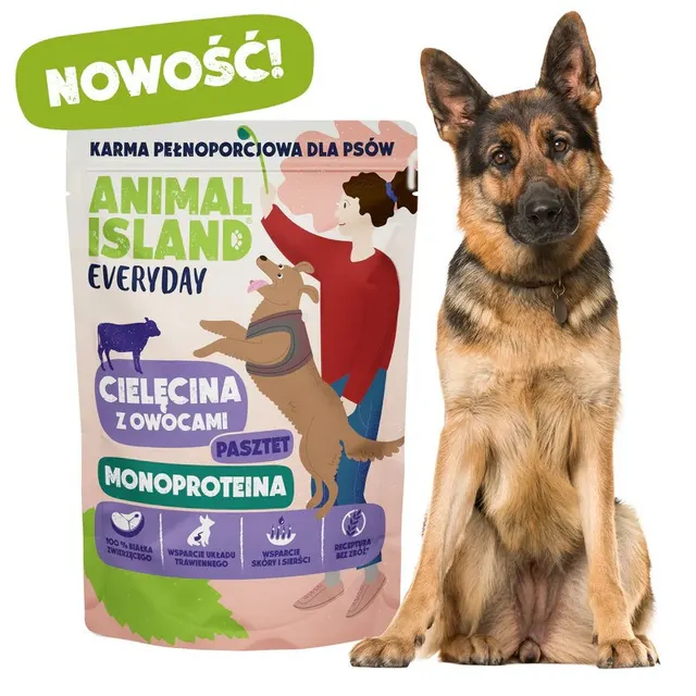 ANIMAL ISLAND Monoproteinowa cielęcina pies 300g