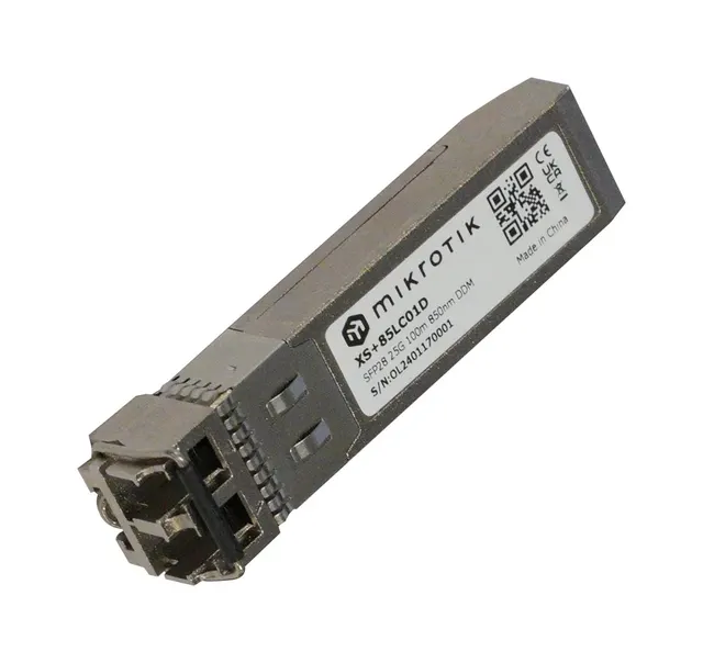 Mikrotik XS+85LC01D moduł przekaźników sieciowych Swiatłowód 25000 Mbit/s SFP28 850 nm