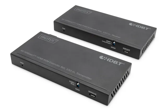 Extender HDBaseT KVM Zestaw 150 m 4K/60Hz USB 2.0 PoC IR czarny