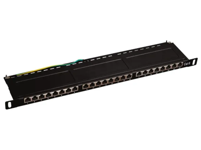 Patch panel A-LAN PK028 (0.5U; 19 ; kat. 6; STP; 24xRJ-45)
