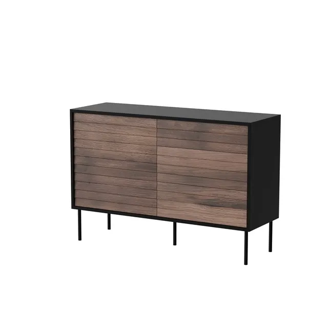 Komoda 1D3S CORTINA 120x40x81 czarny/orzech