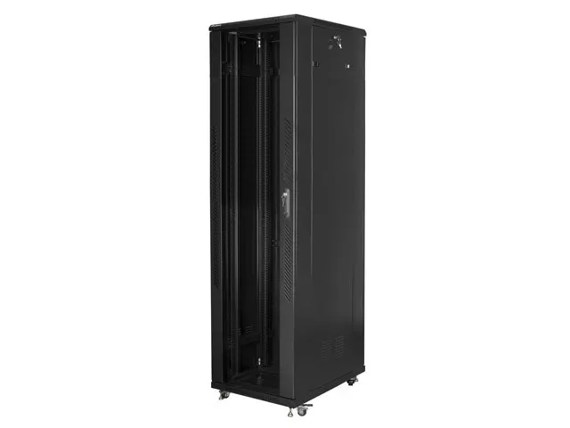 Szafa jednosekcyjna Lanberg FF01-8837-12B (37U; 19''; 1833 mm / 800mm / 800 mm; stojąca; Pełne Szklane; 800 kg; kolor czarny)