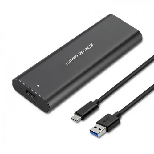 QOLTEC OBUDOWA DO DYSKÓW KIESZEŃ M.2 SATA SSD, NGFF, USB TYP C