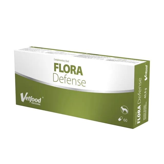 VetFood Flora Defense na biegunkę żołądek brzuch trawienie jelita pies i kot 60 kapsułek