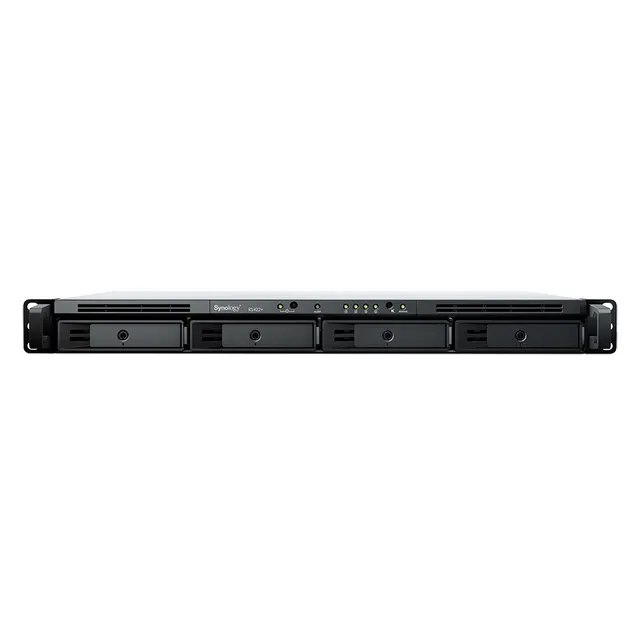 NAS Synology RS422+; 1U RACK; 4x (3.5 SATA HDD/2.5 SATA SSD); AMD Ryzen R1600; 2 GB DDR4 ECC 2x 1GbE RJ-45