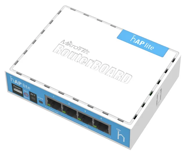 Router WiFi 4 Mikrotik hAP lite (RB941-2nD) 2 4GHz(2x2) 4p