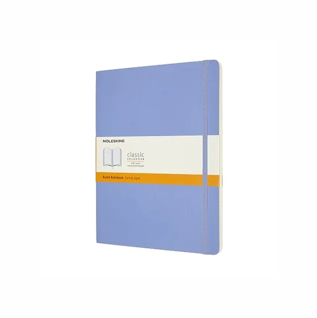 MOLESKINE Notes Classic XL (19x25 cm) w linie miękka oprawa hydrangea blue 192 strony niebieski