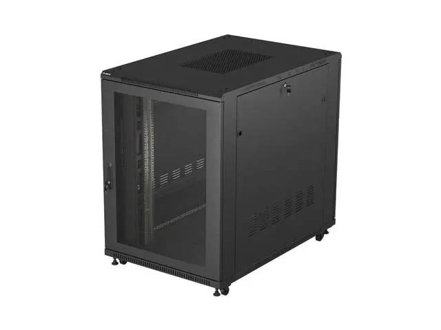 Szafa instalacyjna rack stojąca LANBERG FF01-8222-23B 19 22U 800X1200 CZARNA DRZWI PERFOROWANE (FLAT PACK)