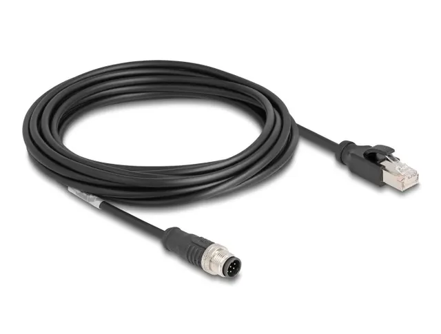 DeLOCK Kabel M12 A-coded 8 pin męski na RJ45 męski PVC 5 m