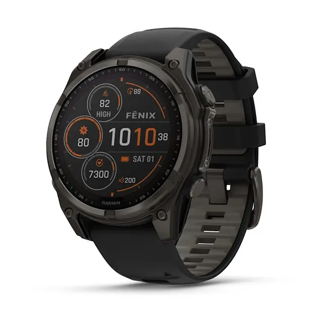 Zegarek sportowy Garmin Fenix 8 AMOLED Solar Sapphire 47mm Titanium Carbon Gray