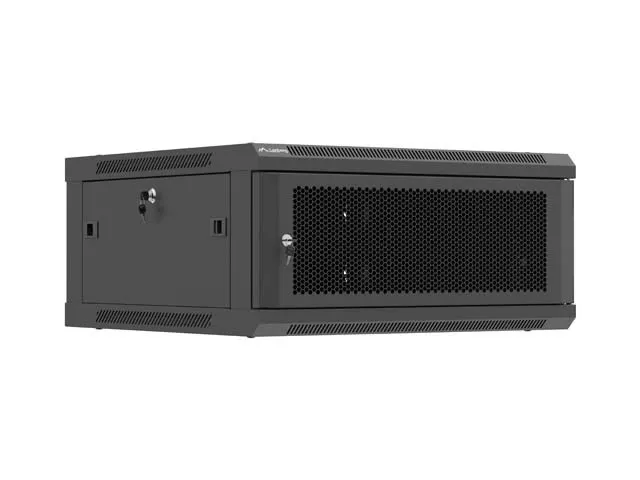 SZAFA INSTALACYJNA RACK WISZĄCA 19 4U 600X600 CZARNA DRZWI PERFOROWANE LANBERG (FLAT PACK)
