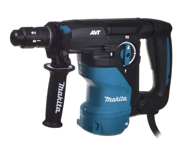 Młot udarowo-obrotowy MAKITA HR3012FCWJ SDS-Plus 3 9J 1050W AVT MAKPAC + odpylacz DX11 Czarny Niebieski