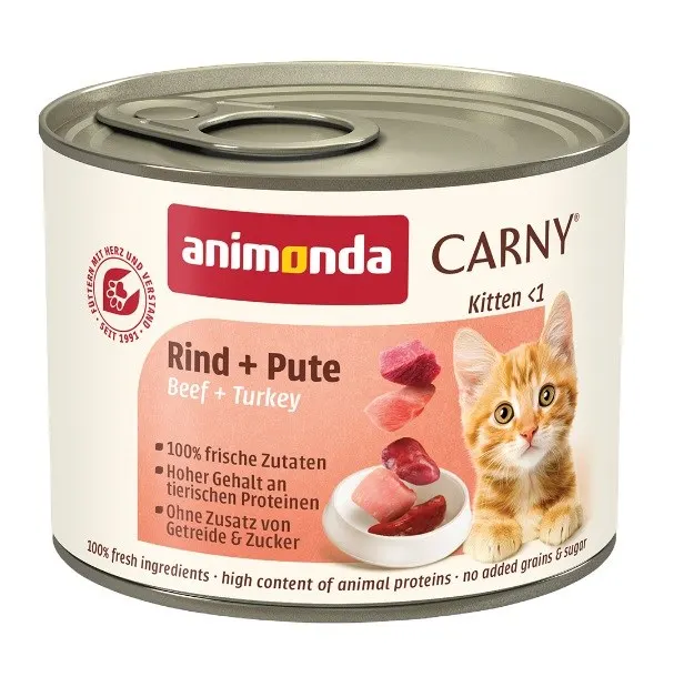 ANIMONDA Carny Kitten Wołowina Indyk - mokra karma dla kota - 200 g
