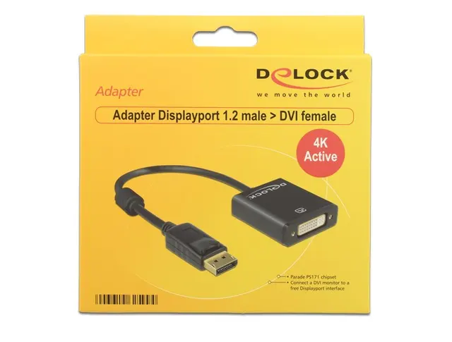 DeLOCK 62599 adapter kablowy 0 2 m DisplayPort DVI-I Czarny