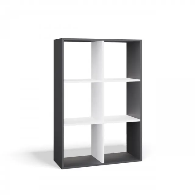 REGAŁ MALAX 2X3 ANTRACYT/BIEL