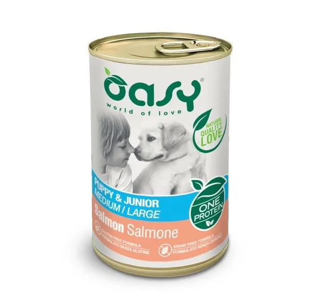 Oasy One Protein Puppy & Junior M/L Salmon 400gr