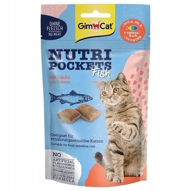 GimCat Nutri Pockets fish z łososiem 60g