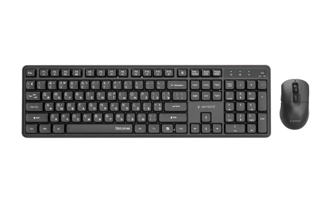 GEMBIRD BEZPRZEWODOWY ZESTAW KLAWIATURY +MYSZ SILENT KEY PRO BUSINESS CZARNY UKŁAD RU