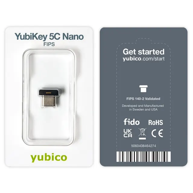 Klucz bezpieczeństwa YUBICO YubiKey 5C Nano USB-C USBC