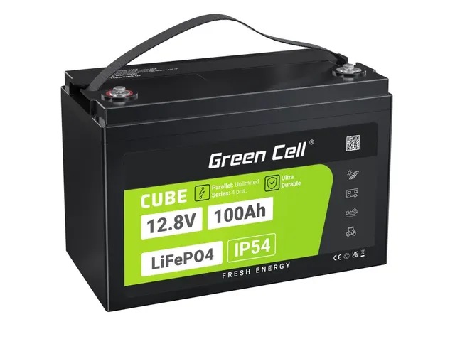 GREEN CELL AKUMULATOR LIFEPO4 CUBE 100AH 12V/12.8V 1280WH LFPGC12V100AH