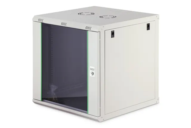 Digitus Szafa sieciowa wisząca DYNAmic 19 12U rack 600x600 drzwi szyba szary niedzielona złożona 60kg