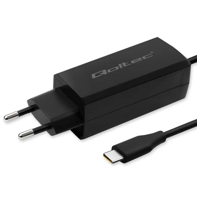 QOLTEC ŁADOWARKA SIECIOWA 90W GAN, 5-20V, 3-4.5A, USB-C 3.1