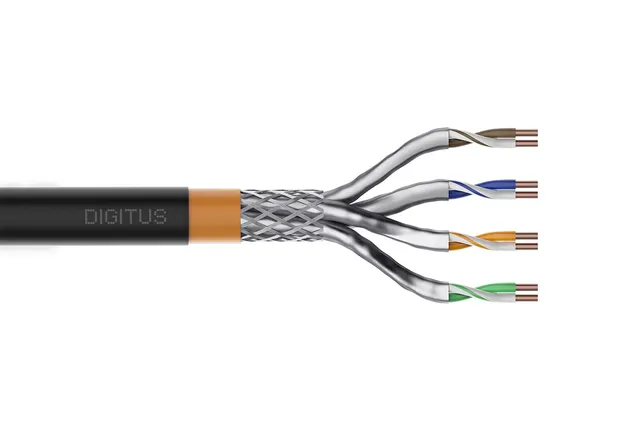 Digitus Kabel instalacyjny zewnętrzny suchy kat.7 S/FTP AWG 23/1 PE 100m czarny szpula