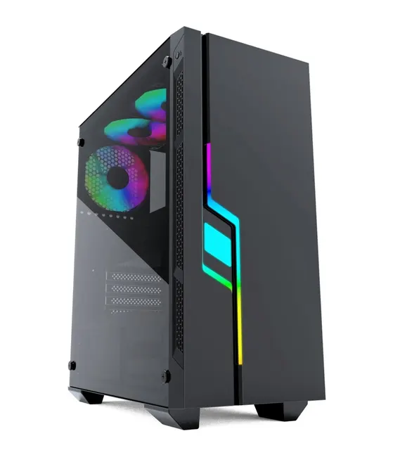 GEMBIRD OBUDOWA FORNAX 2000RGB MIDI-TOWER (USB 3.0 HD AUDIO) PODŚWIETLENIE RGB GAMINGOWY DESIGN CZARNA