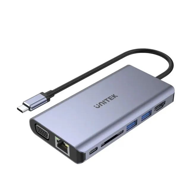 UNITEK HUB USB-C 8W1 USB-C 3.1 PD 100W D1019B