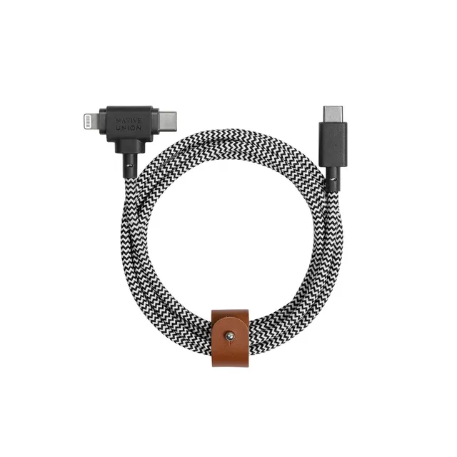 Kabel USB-C Native Union Belt Cable Universal C To C/L, zebra (czarno-biały)