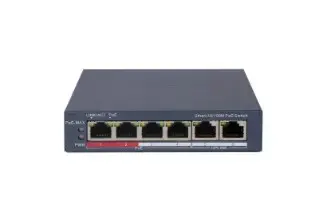 Hikvision DS-3E1106P-EI przełącznik sieciowy Zarządzany Fast Ethernet (10/100) Obsługa PoE Szary