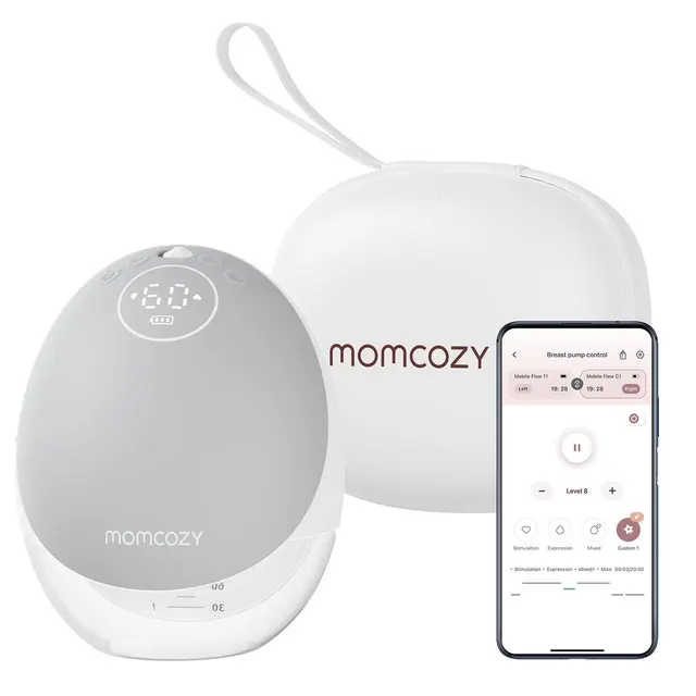 MOMCOZY M9 bezprzewodowy laktator szary – pojedynczy zestaw BP223
